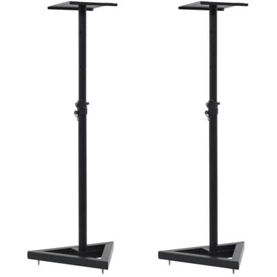 vidaXL 2x Soportes para altavoces de estudio Negro Acero - Soportes para altavoces vidaXL 2x Soportes para altavoces de estudio Negro Acero - Soportes para altavoces