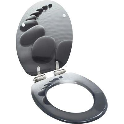 vidaXL Grau MDF Steindesign WC-Sitz - WC-Sitz vidaXL Grau MDF Steindesign WC-Sitz - WC-Sitz