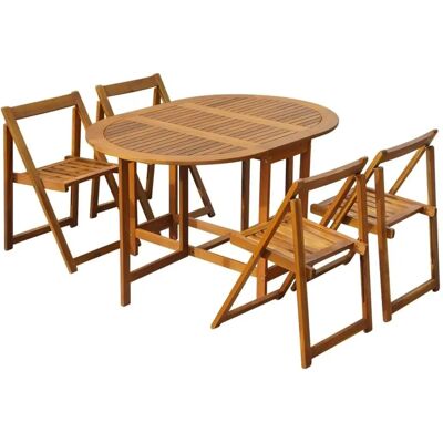 vidaXL Gartentisch-Set - Klappbares Akazienholz 5-teilig vidaXL Gartentisch-Set - Klappbares Akazienholz 5-teilig