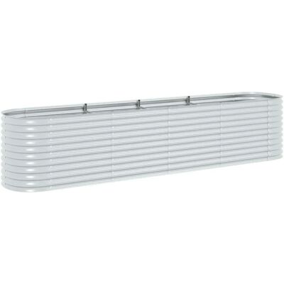 vidaXL Garden Raised Bed 400x80x81 cm Galvanised Steel Silver - Garden Raised Bed vidaXL Garden Raised Bed 400x80x81 cm Galvanised Steel Silver - Garden Raised Bed