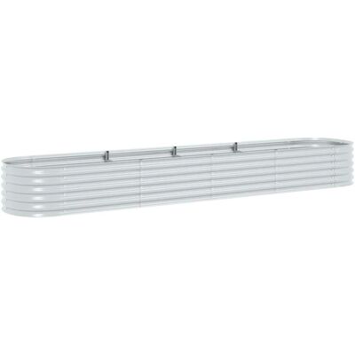 vidaXL Garden Raised Bed 400x80x44 cm Galvanised Steel Silver vidaXL Garden Raised Bed 400x80x44 cm Galvanised Steel Silver
