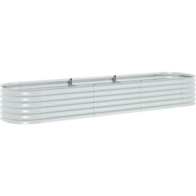 vidaXL Garden Raised Bed - 320x80x44 cm - Galvanised Steel - Silver - Outdoor Garden Furniture vidaXL Garden Raised Bed - 320x80x44 cm - Galvanised Steel - Silver - Outdoor Garden Furniture