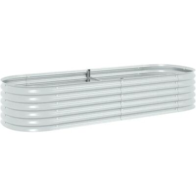 vidaXL Hochbeet 240x80x44 cm Verzinkter Stahl Silber - Garden Raised Bed vidaXL Hochbeet 240x80x44 cm Verzinkter Stahl Silber - Garden Raised Bed