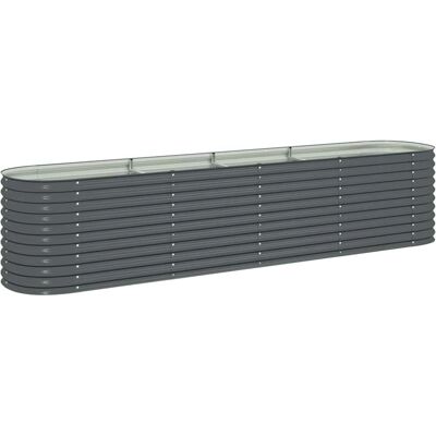 vidaXL Hochbeet - Verzinkter Stahl Grau - 400x80x81 cm vidaXL Hochbeet - Verzinkter Stahl Grau - 400x80x81 cm