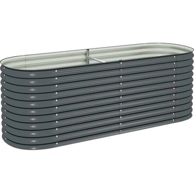 vidaXL Hochbeet 240x80x81 cm Verzinkter Stahl Grau vidaXL Hochbeet 240x80x81 cm Verzinkter Stahl Grau