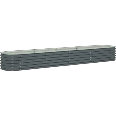 vidaXL Gartenhochbeet 400 x 80 x 44 cm Verzinkter Stahl Grau - Hochbeet vidaXL Gartenhochbeet 400 x 80 x 44 cm Verzinkter Stahl Grau - Hochbeet