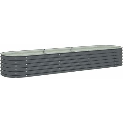 vidaXL Letto Rialzato da Giardino 320x80x44 cm Acciaio Zincato Grigio - Letto Rialzato vidaXL Letto Rialzato da Giardino 320x80x44 cm Acciaio Zincato Grigio - Letto Rialzato