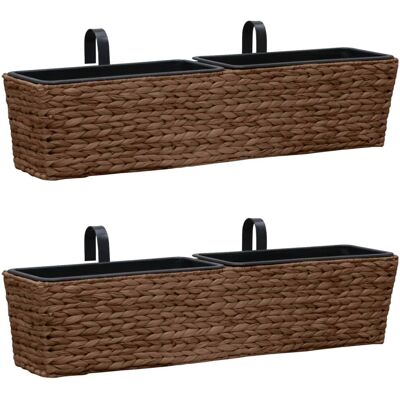 vidaXL Blumenbox 2 Stück Wasserhyazinthe Braun - Blumenbehälter vidaXL Blumenbox 2 Stück Wasserhyazinthe Braun - Blumenbehälter