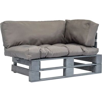 vidaXL Gartensofa aus Paletten mit Kissen - Gartenmöbel in Kiefernholz vidaXL Gartensofa aus Paletten mit Kissen - Gartenmöbel in Kiefernholz