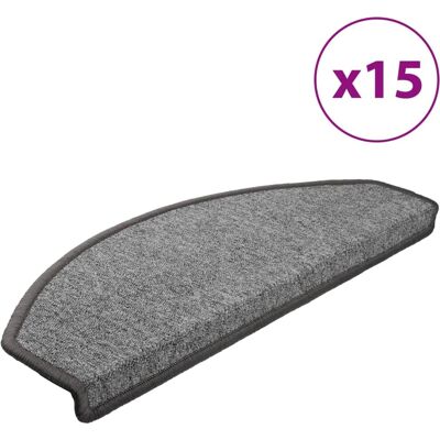 vidaXL 15x Tappetini per Scale Grigio Scuro 65x24x4cm - Tappetini per Scale vidaXL 15x Tappetini per Scale Grigio Scuro 65x24x4cm - Tappetini per Scale