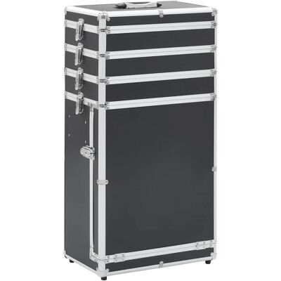 vidaXL Aluminium Schwarze Kosmetikkoffer - Organizer & Trolley vidaXL Aluminium Schwarze Kosmetikkoffer - Organizer & Trolley