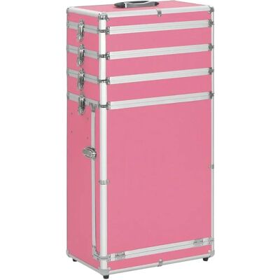 vidaXL Make-up Trolley Aluminium Pink - Tragbarer Kosmetik-Organizer vidaXL Make-up Trolley Aluminium Pink - Tragbarer Kosmetik-Organizer