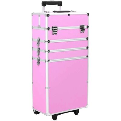 vidaXL Aluminium Pink Kosmetikkoffer - Mit 4 Rollen, Tragbar vidaXL Aluminium Pink Kosmetikkoffer - Mit 4 Rollen, Tragbar