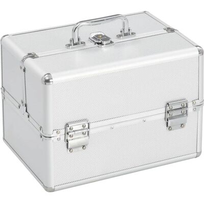 vidaXL Silber Aluminium Kosmetikkoffer 22x30x21 cm - Make-up Organizer vidaXL Silber Aluminium Kosmetikkoffer 22x30x21 cm - Make-up Organizer
