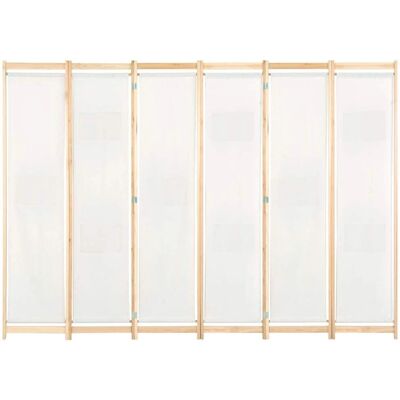 vidaXL 6-piece Cream White Fabric Room Divider - Room Divider vidaXL 6-piece Cream White Fabric Room Divider - Room Divider