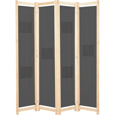vidaXL Paravento gris 4 panneaux 160x170cm Tissu Séparateur de pièce - Publicité vidaXL Paravento gris 4 panneaux 160x170cm Tissu Séparateur de pièce - Publicité