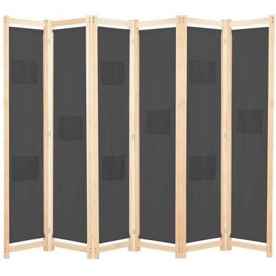 vidaXL 6-Panel Room Divider Grey - Room Divider vidaXL 6-Panel Room Divider Grey - Room Divider