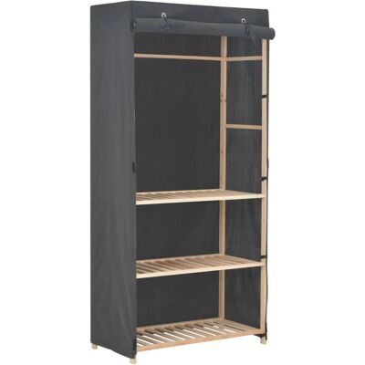 vidaXL 3-stufiger grauer Stoffschrank - Kleiderschrank vidaXL 3-stufiger grauer Stoffschrank - Kleiderschrank