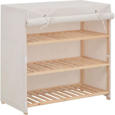 Armoire à chaussures en tissu blanc vidaXL - Rangement chaussures - Publicité Armoire à chaussures en tissu blanc vidaXL - Rangement chaussures - Publicité