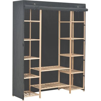 vidaXL Kleiderschrank Grau Stoffkleiderschrank - Kleiderschrank vidaXL Kleiderschrank Grau Stoffkleiderschrank - Kleiderschrank