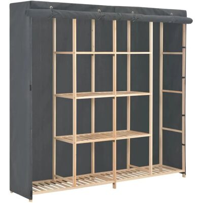 vidaXL Grauer Stoffkleiderschrank - 173x40x170 cm - Kleiderschrank vidaXL Grauer Stoffkleiderschrank - 173x40x170 cm - Kleiderschrank