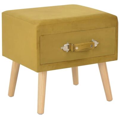 vidaXL Table de nuit Jaune Moutarde Velours - Table de Chevet - Publicité vidaXL Table de nuit Jaune Moutarde Velours - Table de Chevet - Publicité