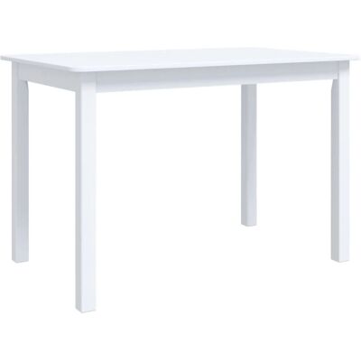 vidaXL 247362 Witte rubberhout eettafel - Eettafel vidaXL 247362 Witte rubberhout eettafel - Eettafel