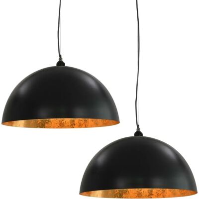 vidaXL Schwarze und goldene halbkugelförmige Deckenleuchten - Deckenleuchten vidaXL Schwarze und goldene halbkugelförmige Deckenleuchten - Deckenleuchten