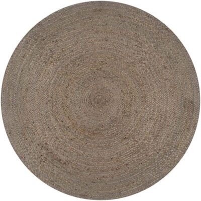 vidaXL Handgefertigter Teppich Jute Runde 150 cm Grau - Teppich vidaXL Handgefertigter Teppich Jute Runde 150 cm Grau - Teppich