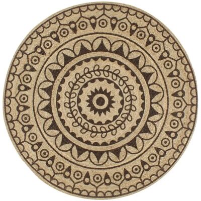 vidaXL Handgefertigter Jute Dunkelbraun 120cm Teppich - Teppich vidaXL Handgefertigter Jute Dunkelbraun 120cm Teppich - Teppich