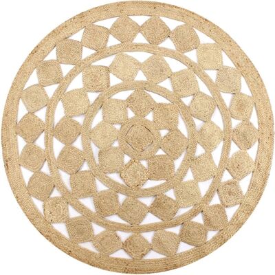 vidaXL Handgemaakt Tapijt Gevlochten Jute 90cm - Tapijt vidaXL Handgemaakt Tapijt Gevlochten Jute 90cm - Tapijt