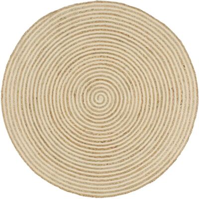 vidaXL Håndlavet jute tæppe Spiral Design 150cm - Tæppe vidaXL Håndlavet jute tæppe Spiral Design 150cm - Tæppe