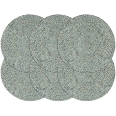 vidaXL Runde Olivgrüne 6er Jutetischsets - Platzdeckchen vidaXL Runde Olivgrüne 6er Jutetischsets - Platzdeckchen