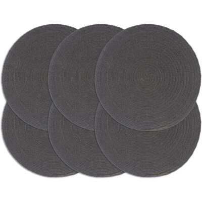 vidaXL Sottopiatti 6 pz Grigio Scuro - Sottopiatti vidaXL Sottopiatti 6 pz Grigio Scuro - Sottopiatti