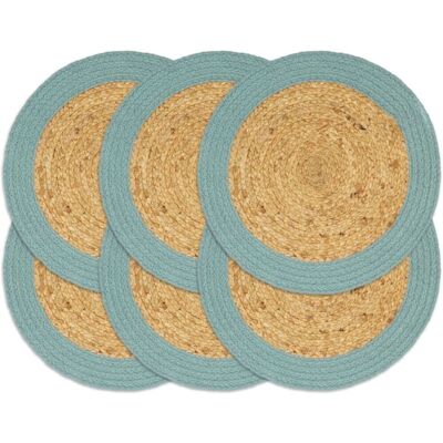 vidaXL Sottobicchieri Naturali Verdi 6 pz - Placemat vidaXL Sottobicchieri Naturali Verdi 6 pz - Placemat