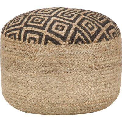 vidaXL Pouf de yute negro hecho a mano - Otomán vidaXL Pouf de yute negro hecho a mano - Otomán