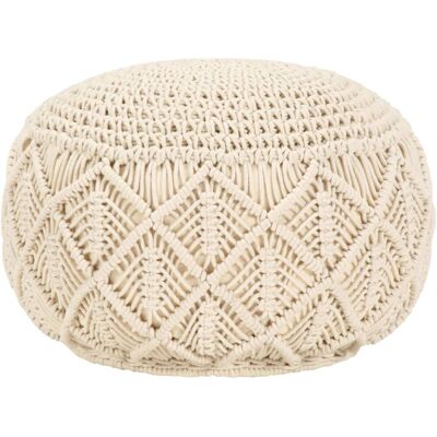vidaXL Puf - Håndlavet bomuldsmakramé 45x30cm - Puf/Ottoman vidaXL Puf - Håndlavet bomuldsmakramé 45x30cm - Puf/Ottoman