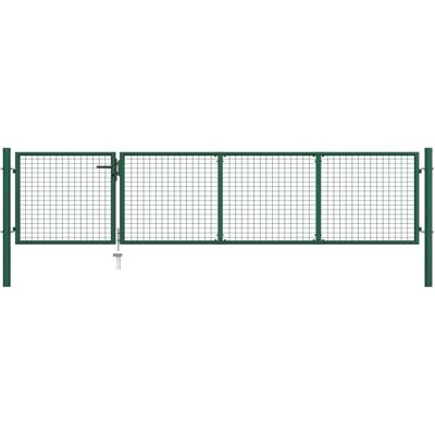 vidaXL Tuinpoort Staal 350x75 cm Groen - Tuinpoort vidaXL Tuinpoort Staal 350x75 cm Groen - Tuinpoort