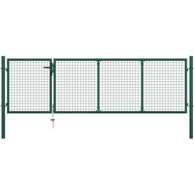 vidaXL Tuindeur Staal 350x100 cm Groen - Tuindeur vidaXL Tuindeur Staal 350x100 cm Groen - Tuindeur