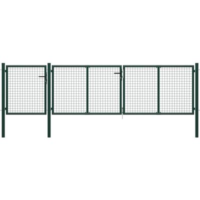 vidaXL Stahl-Gartentor 400x100 cm Grün - Gartentor vidaXL Stahl-Gartentor 400x100 cm Grün - Gartentor