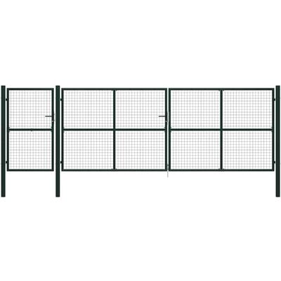 vidaXL Gartentor Stahl 500x150 cm Grün - Garden Gate vidaXL Gartentor Stahl 500x150 cm Grün - Garden Gate