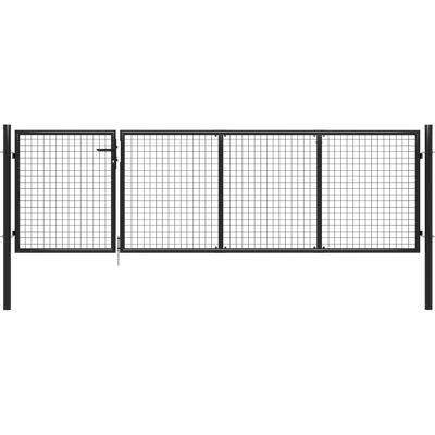 vidaXL Stahl-Gartentor - Robustes 350x75cm Anthrazit vidaXL Stahl-Gartentor - Robustes 350x75cm Anthrazit