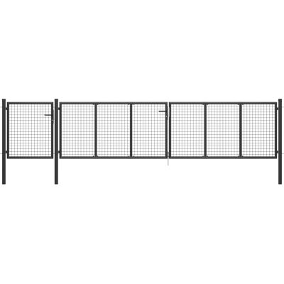 vidaXL Stahl Gartentor 500x100 cm Grau Anthrazit - Gartentor vidaXL Stahl Gartentor 500x100 cm Grau Anthrazit - Gartentor