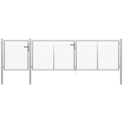 vidaXL Stalen tuinpoort 400x75 cm - Roestvrij outdoor hekdeur vidaXL Stalen tuinpoort 400x75 cm - Roestvrij outdoor hekdeur