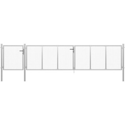 VIDAXL Stahl-Gartentor - 500x100 cm Silber - Sicherer Außenzaun VIDAXL Stahl-Gartentor - 500x100 cm Silber - Sicherer Außenzaun