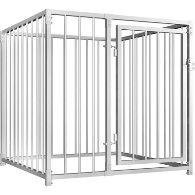 vidaXL Außengehege 100x100x100cm Silber Haustierkäfig Tierheim vidaXL Außengehege 100x100x100cm Silber Haustierkäfig Tierheim