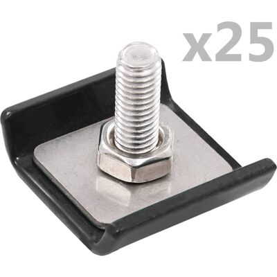 vidaXL Stahlzaunverbinder 25 Sets Anthrazit - Zaunzubehör vidaXL Stahlzaunverbinder 25 Sets Anthrazit - Zaunzubehör