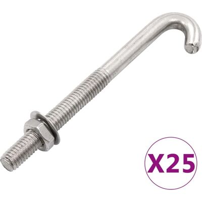 vidaXL Forankret J-bolt M8x120 - Fastgørelse af Paneler & Tag vidaXL Forankret J-bolt M8x120 - Fastgørelse af Paneler & Tag