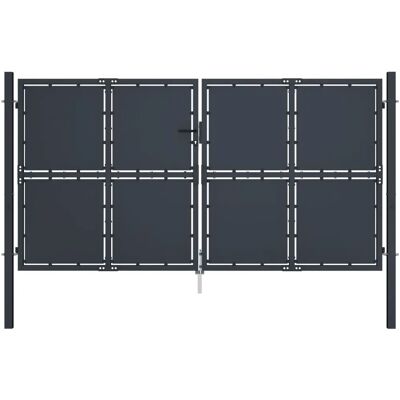 vidaXL Gartentor Stahl 300x125 cm Anthrazit - Gartentor vidaXL Gartentor Stahl 300x125 cm Anthrazit - Gartentor