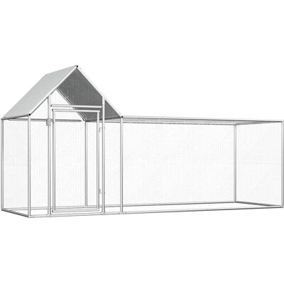 vidaXL Chicken Coop 3x1x1.5m Galvanized Steel Hen House - Chicken Coop vidaXL Chicken Coop 3x1x1.5m Galvanized Steel Hen House - Chicken Coop